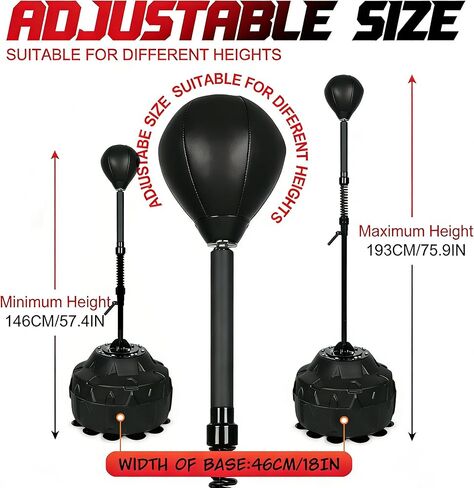 قضيب ملاكمة منعكس للغزل مع كيس ملاكمة، قضيب دوار قابل للتعديل بارتفاع، معدات ملاكمة لتدريب سرعة الملاكمة قائمة بذاتها لصالة الألعاب الرياضية المنزلية (كرتان) in Kuwait