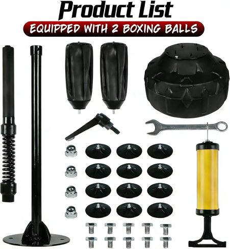 قضيب ملاكمة منعكس للغزل مع كيس ملاكمة، قضيب دوار قابل للتعديل بارتفاع، معدات ملاكمة لتدريب سرعة الملاكمة قائمة بذاتها لصالة الألعاب الرياضية المنزلية (كرتان) in Kuwait
