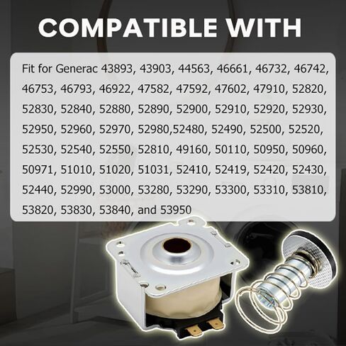 Generator Solenoid Coil Regulator with Solenoid Plunger and Spring Fit for Generac, 12VDC Replaces 0F5022 in Saudi Arabia