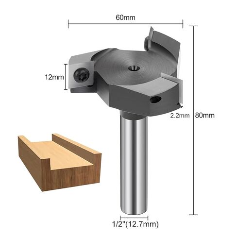 Milling Cutter for Wood 1/2 Shank Insert Carbide Slab Surfacing Bit 3 Flute Planer in Saudi Arabia