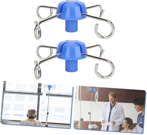 Eujgoov Metal Infusion Stand Hooks, Practical Vertical Infusion Stand Hooks for Hospital Use, 2 Pack Metal in Saudi Arabia