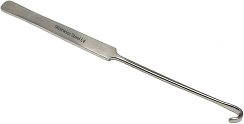 Snook Hook 8" Stainless Steel Tool with Flat Handle and Smooth Finish Ideal for Precise Handling During Procedures (Gold Handle Ends) in Saudi Arabia
