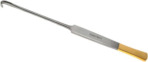 Snook Hook 8" Stainless Steel Tool with Flat Handle and Smooth Finish Ideal for Precise Handling During Procedures (Gold Handle Ends) in Saudi Arabia
