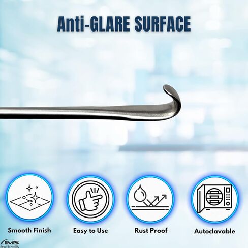 Snook Hook 8" Stainless Steel Tool with Flat Handle and Smooth Finish Ideal for Precise Handling During Procedures (Gold Handle Ends) in Saudi Arabia