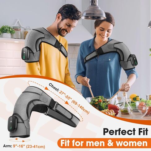 وسادة تدفئة الكتف اللاسلكية، مدلك الكتف لتخفيف آلام الأنسجة العميقة، لفافة كتف ساخنة مع الحرارة والتدليك للرجال والنساء، وسادة تدفئة لآلام الكفة الدوارة، رمادي in Kuwait