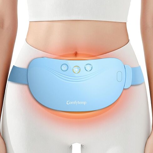 Comfytemp Portable Heating Pad for Period Cramps, FSA Eligible HSA Cordless Menstrual Belly Belt with FIR Heat for Women Girl, Wearable Electric Abdominal Massager with 3 Vibration Modes & 2 Intensity in Saudi Arabia