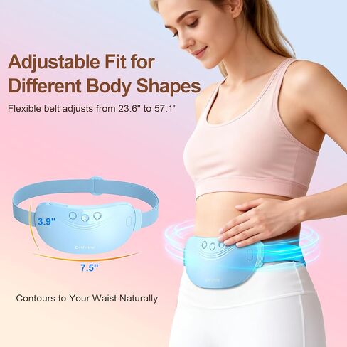 Comfytemp Portable Heating Pad for Period Cramps, FSA Eligible HSA Cordless Menstrual Belly Belt with FIR Heat for Women Girl, Wearable Electric Abdominal Massager with 3 Vibration Modes & 2 Intensity in Saudi Arabia