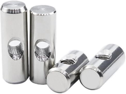 Barrel Bolts, Steel Cylindrical Pin Dowel Cross Hole Hammer Embedded Nut for Wood Furniture 5 Pcs(M5 8x30) in Kuwait