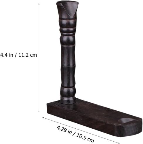 Mobestech Ebony Wood Flute Display Stand and Incense Tube Holder Solid Wooden Flute Rack Table Organizer for Wind Instrument Collection and Home Decoration in Saudi Arabia