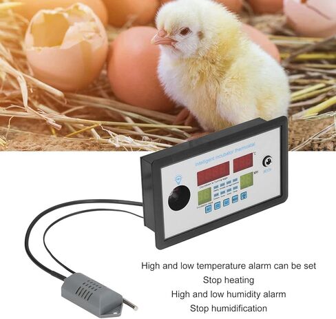 Intelligent Egg Incubator Controller Thermostat, DC12V Digital Automatic Temperature & Humidity Control, with Egg Turning & Candling Light, for Hatching Chicken, Duck, Goose, Quail Eggs in Saudi Arabia