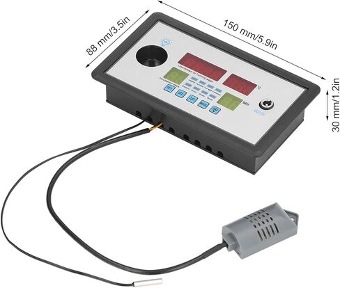 Intelligent Egg Incubator Controller Thermostat, DC12V Digital Automatic Temperature & Humidity Control, with Egg Turning & Candling Light, for Hatching Chicken, Duck, Goose, Quail Eggs in Saudi Arabia