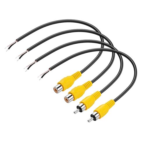 PNGKNYOCN RCA to Pigtail Cable,2 Pack RCA Male Plug and 2 Pack RCA Female to Speaker Bare Wire Cables for Speakers Amplifier Audio Video AV Receiver Yellow（20cm） in Saudi Arabia