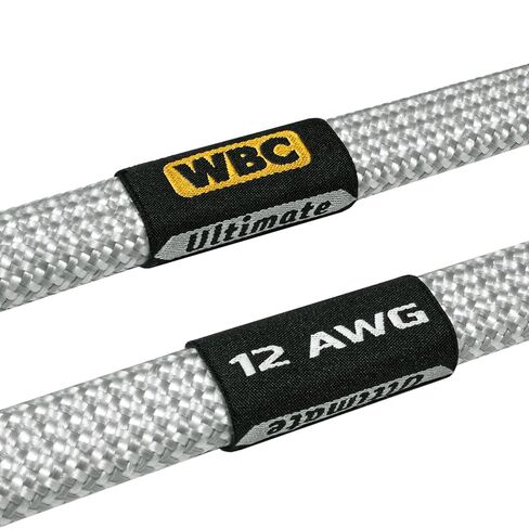 WORLDS BEST CABLES 3 Foot Ultimate - 12 AWG - Ultra-Pure OFC - Premium Audiophile HiFi Speaker Cable Pair with Eminence Spade Plugs & Silver Tweed Jacket in Saudi Arabia