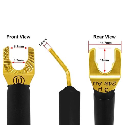WORLDS BEST CABLES 3 Foot Ultimate - 12 AWG - Ultra-Pure OFC - Premium Audiophile HiFi Speaker Cable Pair with Eminence Spade Plugs & Silver Tweed Jacket in Saudi Arabia