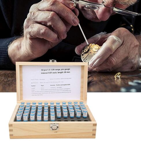 Pin Set Measuring Tool 1.5 1.99mm, Bearing Steel Material, Accurate for Hole Measurement, Wide Application in Tech Fields, 50pcs Included in Saudi Arabia