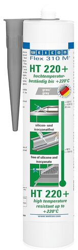 WEICON Flex 310 M HT 220+ Hybrid Polymer Adhesive & Sealant | 9.8 floz | Heat Resistant up to 428°F | Ideal for Powder Coating and Thermal Coating | Gray in Kuwait