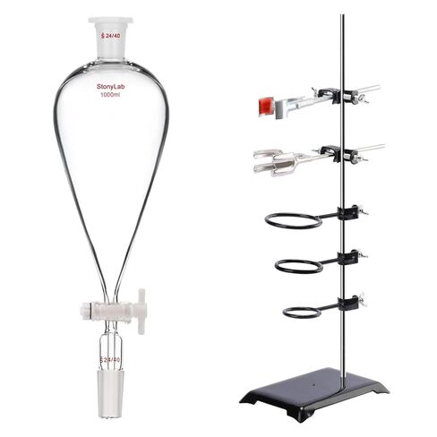 Separatory Funnel (1000 ml) Bundle with Lab Stand Set (23.6 inch L) - stonylab Bundle in Saudi Arabia