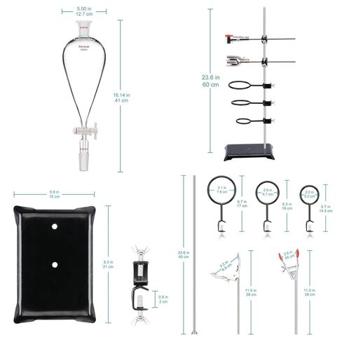 Separatory Funnel (1000 ml) Bundle with Lab Stand Set (23.6 inch L) - stonylab Bundle in Saudi Arabia