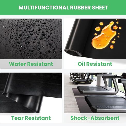 118"x40" Solid Rubber Sheet Heavy Duty Neoprene Rubber Roll Mats 1/8" Thick Sealing Silicone Flooring Insulated Waterproof Heatproof Oil Resistant for DIY Gasket Garage Workshop Floor Mat in Kuwait