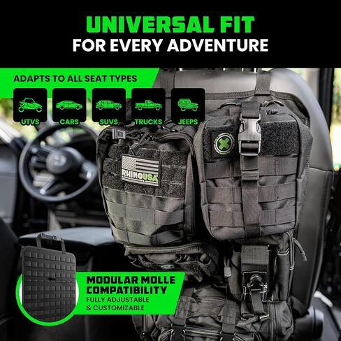 Tactical Car Seat Organizer – Military-Grade Storage for SUV, Truck, & Car – Heavy Duty Seat Organizer with Multiple Pockets & Car Accessories for Maximum Organization - Black in Kuwait