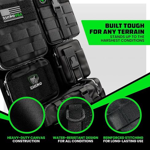 Tactical Car Seat Organizer – Military-Grade Storage for SUV, Truck, & Car – Heavy Duty Seat Organizer with Multiple Pockets & Car Accessories for Maximum Organization - Black in Kuwait