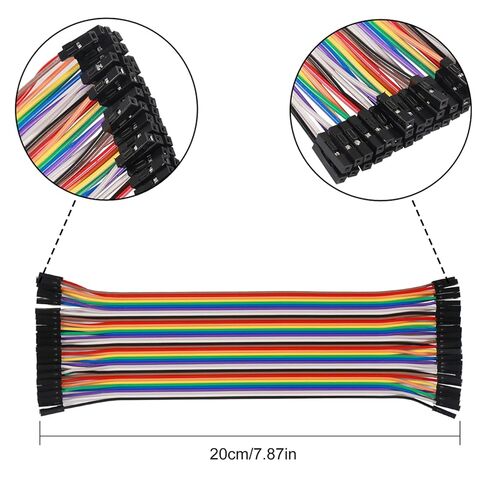 120pcs Multicolored Breadboard Jumper Wires 40pin M/F, Male to Male, 40pin F/F Breadboard Jumper Ribbon Cables Kit in Saudi Arabia