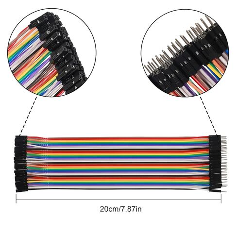 120pcs Multicolored Breadboard Jumper Wires 40pin M/F, Male to Male, 40pin F/F Breadboard Jumper Ribbon Cables Kit in Saudi Arabia