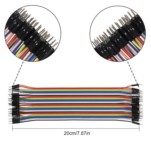 120pcs Multicolored Breadboard Jumper Wires 40pin M/F, Male to Male, 40pin F/F Breadboard Jumper Ribbon Cables Kit in Saudi Arabia