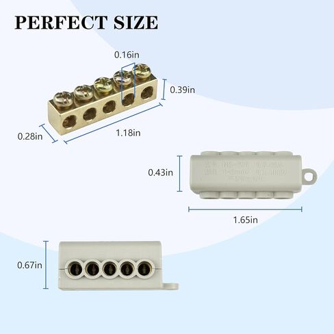 10 قطع 16-10 AWG قياس T-نوع سلك موصل طقم صواميل، موصلات طرفية توصيل الأسلاك السريعة، 1 في 4 خارج، موصل سريع للربط للأسلاك الناعمة والصلبة العالمية in Kuwait