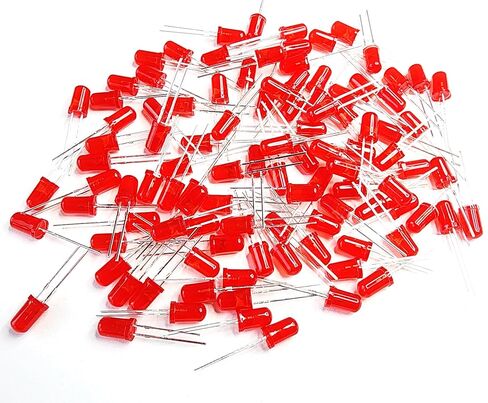 ضوء LED أحمر 5 مم، 100 قطعة | متوافق مع Arduino وESP32 وESP8266 وRaspberry Pi مع توفير البرامج التعليمية in Kuwait