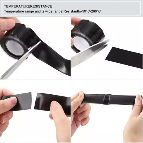 Hose Repair Tape, Self Fusing Silicone Tape 1 Inch x 10Ft, Waterproof Self Fusing Rubber Tapes Rescue Tape Silicone Rubber Self Fusing Tape for Pipe Leaks Emergency Repair in Kuwait