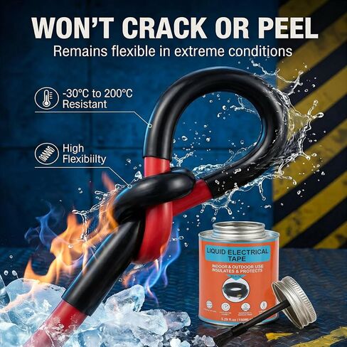 شريط كهربائي سائل، 5.29 أونصة، مقاوم للماء، مقاوم للأشعة فوق البنفسجية، ختم محكم، مرن لدرجة الحرارة القصوى، مقاوم للتآكل، فرشاة متكاملة، منزل السيارات البحرية in Kuwait