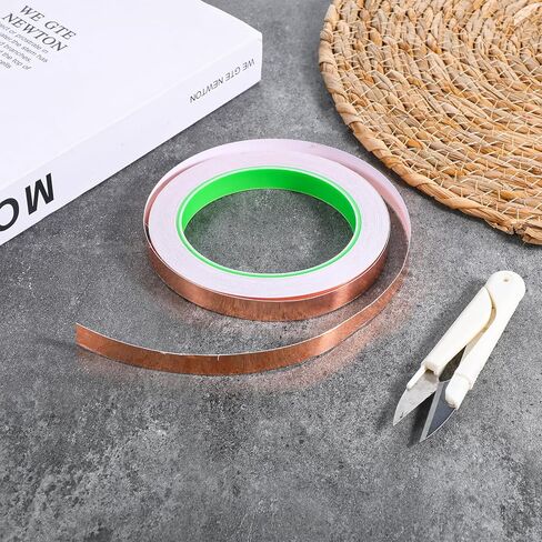 Conductive Copper Tape, 1/2inch 65feet Copper Tape for Slugs, Double-Sided Conductive Adhesivetape for Electrical Repairs, Stained Glass, Crafts and Soldering in Saudi Arabia