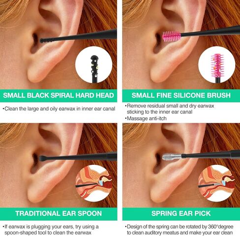 مزيل شمع الأذن، مجموعة إزالة شمع الأذن مع 9 مستويات شفط قوي، أداة شفط الأذن الكهربائية القابلة لإعادة الشحن عبر USB للبالغين والأطفال (أبيض) in Kuwait
