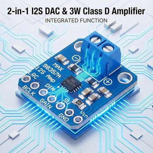 4 قطعة MAX98357A I2S 3 واط فئة D مكبر للصوت واجهة اندلاع I2S DAC وحدة فك التشفير لمشاريع Rasp Berry P i ، ESP 32 ، Ar duino الصوتية in Saudi Arabia