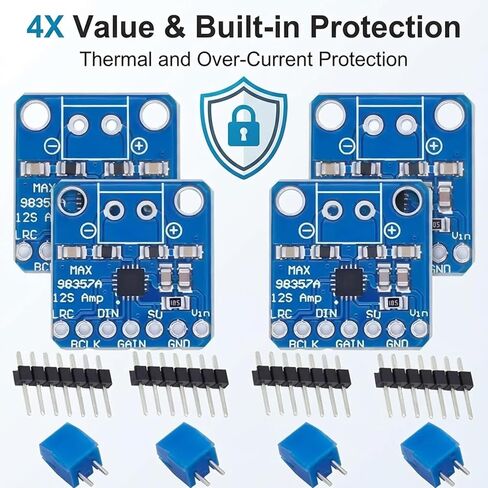 4 قطعة MAX98357A I2S 3 واط فئة D مكبر للصوت واجهة اندلاع I2S DAC وحدة فك التشفير لمشاريع Rasp Berry P i ، ESP 32 ، Ar duino الصوتية in Saudi Arabia