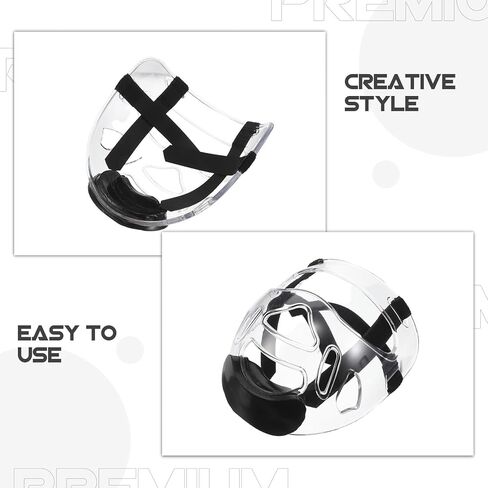 2PCS Taekwondo Face Mask, Clear Wrestling Face Guard, Detachable Karate Sparring Headgear Protective Shield for Martial Arts Training, Kickboxing Equipment for Kids & Adults in Saudi Arabia