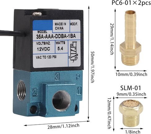 DC12V 5.4W High-Frequency Solenoid Valve 1/8" NPT 3 Port Electronic Boost Controller for Automation Carpenter in Saudi Arabia