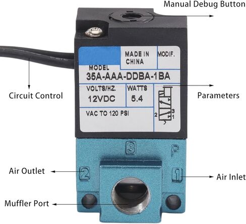 DC12V 5.4W High-Frequency Solenoid Valve 1/8" NPT 3 Port Electronic Boost Controller for Automation Carpenter in Saudi Arabia
