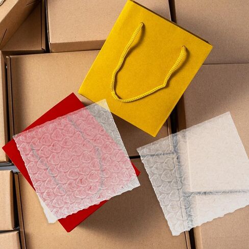 100pcs Heart-shaped Bubble Pouches Thickened Padded Packaging Bags Cushioning Shipping Mailers Protective Bubble Storage Bags for Moving Glasses in Saudi Arabia