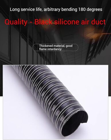 High Heat Silicone Automotive Air Duct Hose - Flexible Cooling Ducting for Brake Exhaust & Dryer, 400cm/13ft (76mm) - Durable, Heat Resistant, Black in Saudi Arabia