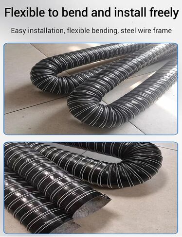 High Heat Silicone Automotive Air Duct Hose - Flexible Cooling Ducting for Brake Exhaust & Dryer, 400cm/13ft (76mm) - Durable, Heat Resistant, Black in Saudi Arabia