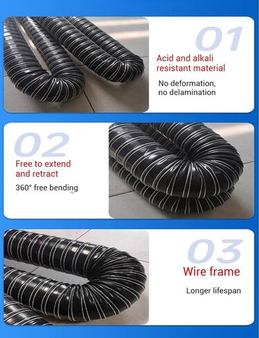 High Heat Silicone Automotive Air Duct Hose - Flexible Cooling Ducting for Brake Exhaust & Dryer, 400cm/13ft (76mm) - Durable, Heat Resistant, Black in Saudi Arabia