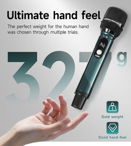 Wireless Microphones, Professional UHF Dual Wireless Microphone with 240 ft Effective Range, 3ms Transmission Rate, Studio Grade Sound Pick Up Mic Head, Metal Body, Microphone for Singing, Speech in Kuwait