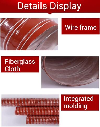 Flexible Exhaust Duct Hose 1-10in, Heat-Resistant Silicone Ventilation Pipe for Industrial Fumes, 9.8ft Air Ducting Hose (220mm/22.0cm/8.6in) in Saudi Arabia