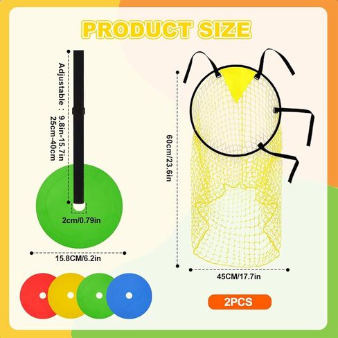 6 Pcs Football Target Net Set Soccer Goal Targets with Adjustable Straps, Corner Soccer Train Goal for Shooting Accuracy Training Top Bins Soccer Target Goal for Lacrosse, Hockey, Football in Kuwait