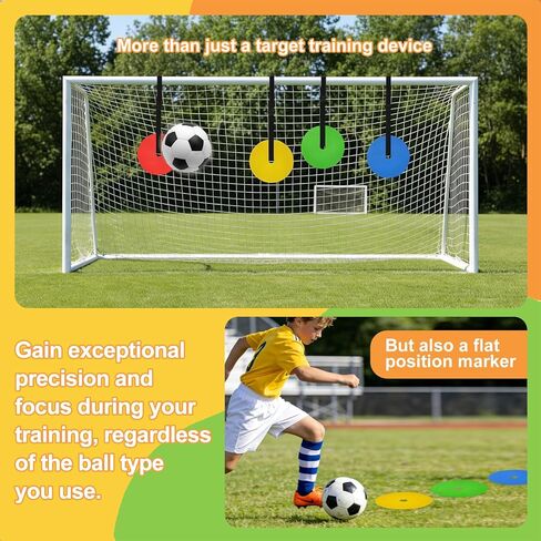 6 Pcs Football Target Net Set Soccer Goal Targets with Adjustable Straps, Corner Soccer Train Goal for Shooting Accuracy Training Top Bins Soccer Target Goal for Lacrosse, Hockey, Football in Kuwait