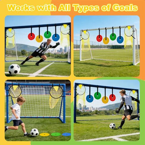 6 Pcs Football Target Net Set Soccer Goal Targets with Adjustable Straps, Corner Soccer Train Goal for Shooting Accuracy Training Top Bins Soccer Target Goal for Lacrosse, Hockey, Football in Kuwait