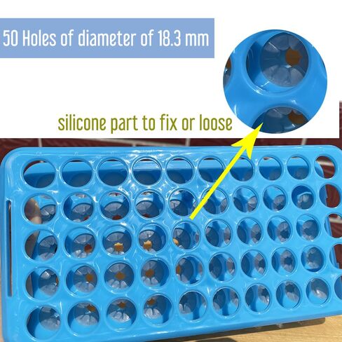 Detachable 5 ml 10 ml 15ml Plastic Test Tube Rack Storage Holder, Holds 50 Vials in Kuwait