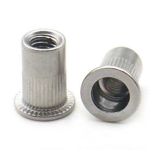 304 Stainless Steel Flat Head Rivet Nuts M3 M4 M5 M6 M8 M10 M12 Threaded Insert Blind Riveting Nut10Pcs(M6 X10pcs) in Saudi Arabia